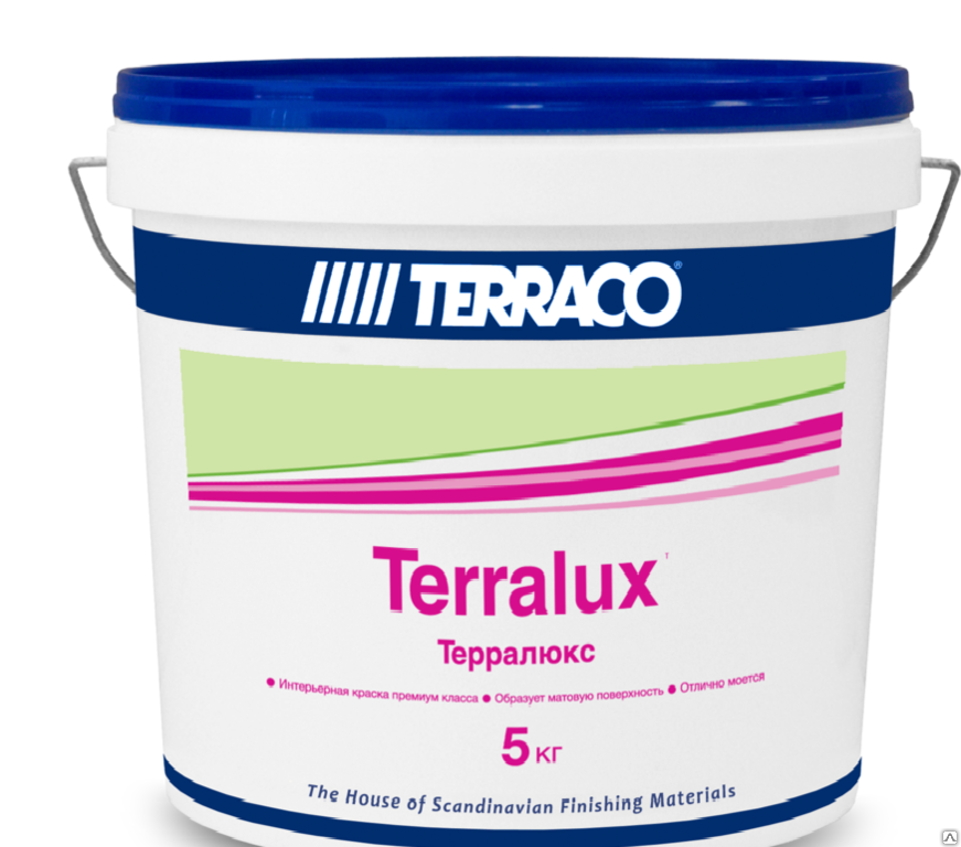 Купить терралюкс матовая акриловая краска для внутренних работ класса "люкс" от официального дилера TERRACO (ТЕРРАКО)