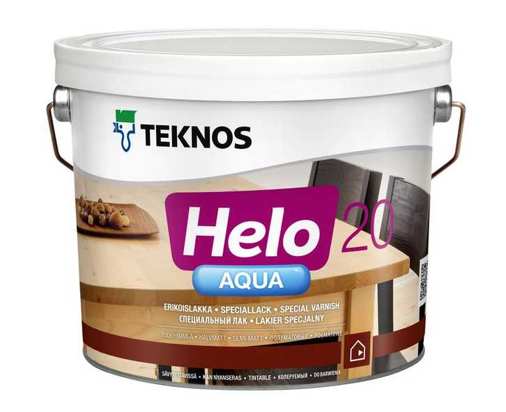 Водоразбавляемый лак для паркета Teknos (Текнос) Helo Aqua 20 (Хело Аква 20) полуматовый