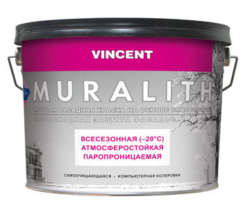 Купить краска для наружных работ vincent (винсент) f-1 фасадная от официального дилера VINCENT (ВИНСЕНТ)