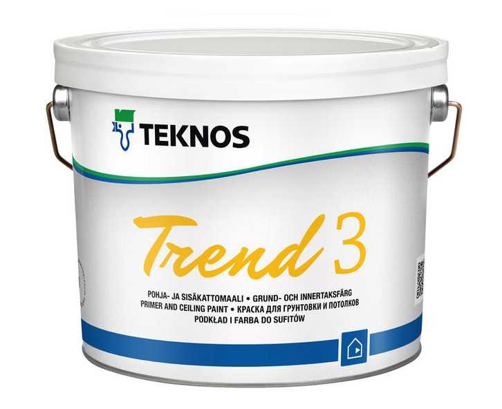 Купить teknos trend 3 (текнос тренд 3 )грунтовочная краска от официального дилера TEKNOS (ТЕКНОС)
