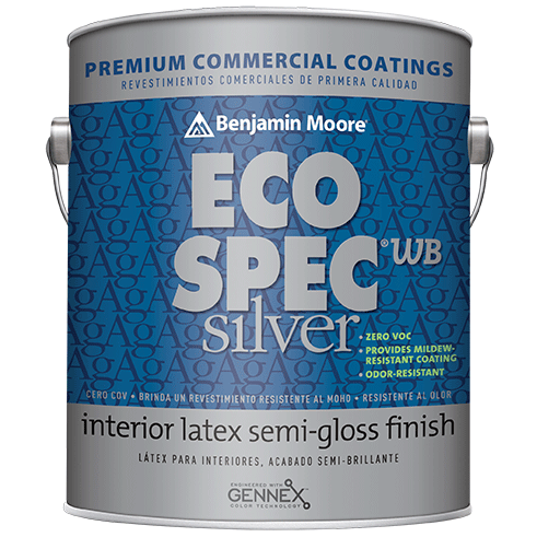 Купить латексная полуглянцевая краска с добавлением серебра для внутренних работ eco spec wb silver interior latex semi-gloss finish 476 от официального дилера BENJAMIN MOORE (БЕНЖАМИН МУР)