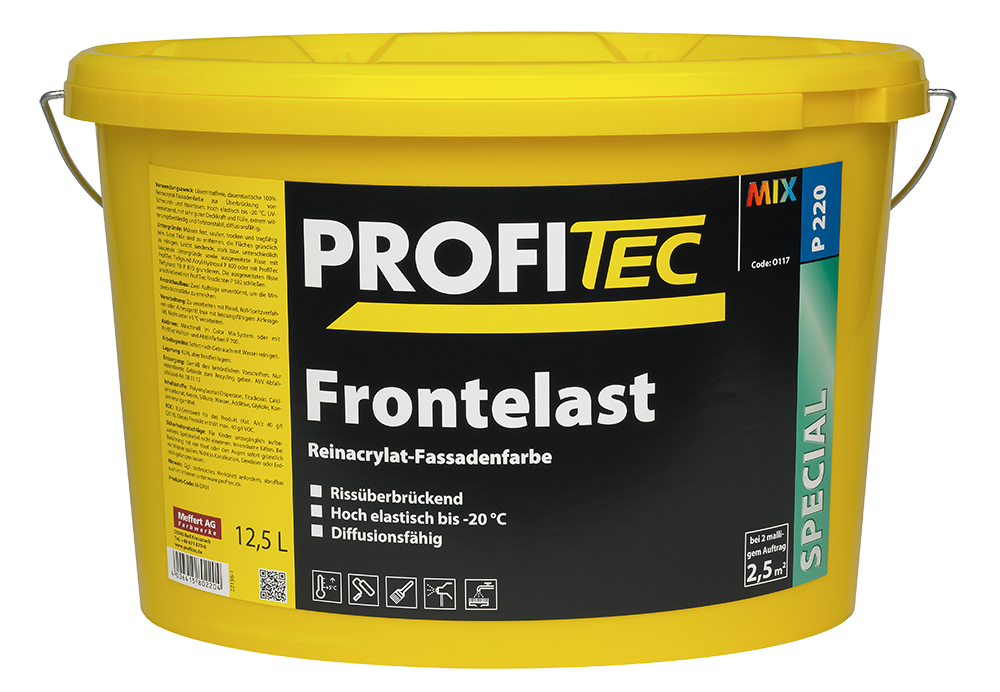Купить profi tec p 220 frontelast фасадная краска перекрывающая трещины на дисперсионной основе от официального дилера PROFI TEC